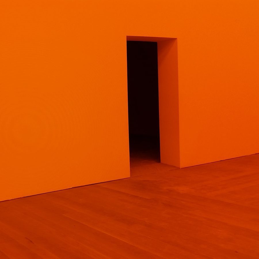 orange room with open door