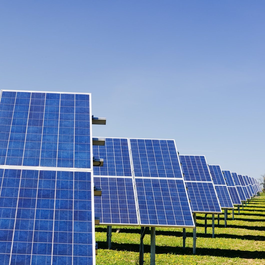 blue solar panel boards