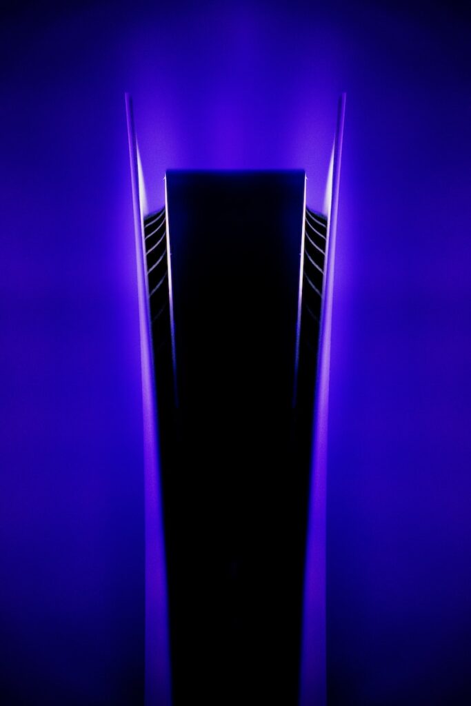 purple and black light fixture