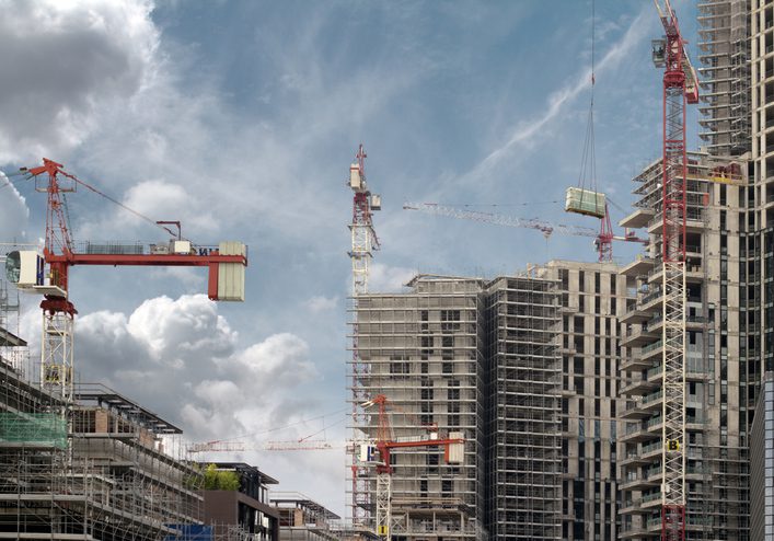 skyscrapers under construction