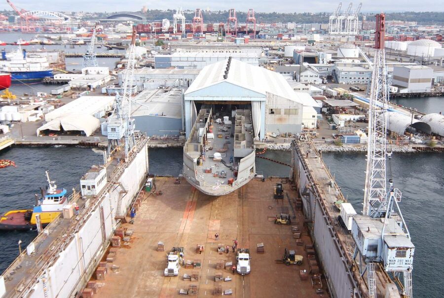 Ship moved to dry dock